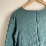 In Loom Boho Gauze Cotton Dress Teal Green Embroidered Tunic size L Size L Photo 3