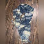 Free People Blue plaid homecoming blanket scarf classic knit boho casual revolve Photo 2