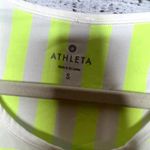 Athleta  Ocean Stripe CHI Muscle Tank Top Neon Yellow Athletic Small Photo 5