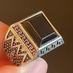 Black resin S925 antique silver ring size 9.5 Photo 5