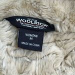 Woolrich  Saddle Brown Leaf Embroidered Faux Sherpa Lined Vest Jacket Sz M Photo 7