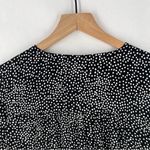 Loft Black & White Polka Dot Flowy Button Neckline Long Balloon Sleeve Top XXS Photo 8
