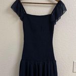 Aritzia Wilfred eldorado smocked crepe mini dress in classic navy Size Small Blue Photo 1
