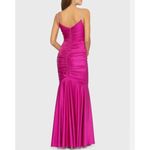 XScape  Rhinestone Strap Ruched Seam Sleeveless Gown Pink Formal Stretch US 2 NWT Photo 2