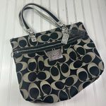 Coach Y2K Vintage Signature Tote Purse Black Silver Trim Photo 5
