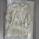 Lucky Brand  Crochet Blouse Top Womens Small Ivory Crochet Lace Boho Photo 0