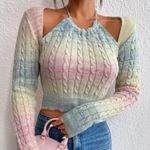 NWT, Lavishly Paris Women’s Designer Ombre Sweater. Size 6. Pink Photo 2