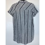 Adrienne Vittadini Short Sleeve Linen Striped Dress Size Small Boho Gray White Photo 3
