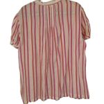 Michael Kors  PINK WHITE STRIPED VNECK BUTTON UP SHIRT SIZE 2X Photo 1