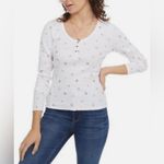 Ultra Flirt Ultra‎ Flirt Juniors Scallop-Edge Floral Print Cotton White Henley Top Size XL Photo 7