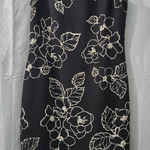Amanda Smith  Black and Cream Floral Midi Dress Size 8 Photo 0