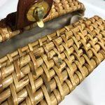 J Crew Factory Woven Crossbody Bag Wicker Bamboo Straw Beige Brown BROKEN CLASP Photo 2