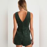 Lulus Absolutely Cute Dark Green Corduroy Faux-Wrap Skort Romper Photo 1