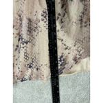 Lavender Brown 100% Silk Purple Snakeskin Print Bell Sleeve Size XS USA Top Photo 6