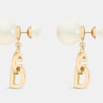 Christian Dior DIOR TRIBALES EARRINGS Gold-Finish Metal and White Resin Pearls Photo 1