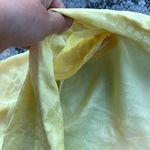 Vintage Satin Short Sleeve Cardigan Geometric Pattern Yellow Medium Photo 3