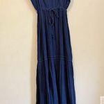 SILVIA SUAREZ Embroidery flowy Linen Blend Máximo Dress/ Cover Up Size M 1920 Red Size M Photo 0