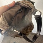 Nine West Vintage Y2k Monogram Hobo Bag Brown Canvas Leather Trim Shoulder Bag Photo 4