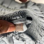 T Tahari Tahari Slate Blue Balloonsleeve Tie Mock Neck Chiffon Blouse Occasion Sz Medium Photo 8