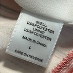 NY&C size large 3/4 pleated flutter sleeve top scoop neck banded hem tie detail Pink Photo 7