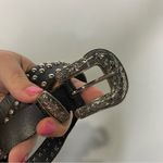 Idyllwind ‎ black studded leather double buckle belt women’s size XL western Photo 2