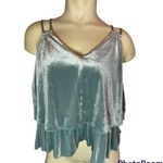 Xhilaration Xhiliration Crushed Velvet Icy Blue Layered Tank Size S Photo 0