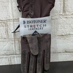Isotoner Stretch Leathers Brown Genuine Leather Gloves One Size Photo 8