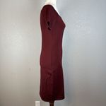 Reformation  Bodycon Square Neck Mini Dress Size M Medium Maroon Red Short Sleeve Photo 4