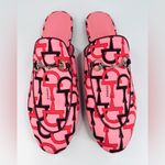 Gucci Princetown Horsebit Logo Print Pink Fabric Flat Loafer Mules Size EU 39 Photo 10