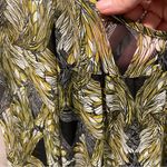 Worthington Cute sheer whimsigoth lace back leaves floral tie waist top flowy boho swirl Photo 2