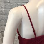 Free People  Burgundy Crochet Bradley Crop Top Photo 3