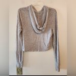 Prince and fox hooded Grey cropped long sleeve shirt Size womens medium Gray Photo 1