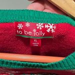 To Be Jolly Naughty/Nice sequin Christmas sweater women's size XL Red Photo 4