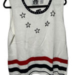 Storybook Knits Red White Blue Stars Size 2X Tank‎ Sweater Beaded NWT Summer 4TH Photo 0