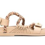 Sandro NEW Helga Interwoven Neutral Low-Heel Sandals size 38 Photo 2