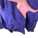 Duda International Navy Floral Bomber Jacket Zip Windbreaker Small Silk 90s 80s Blue Photo 8