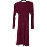Old Navy  women’s small Knit Wrap Dress Wine Long Sleeve Tie Front Stretch ribbed Photo 1