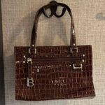 Bisou Bisou Brown Textured Shoulder Bag with Metallic Accents Photo 0
