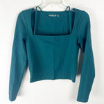 Abercrombie & Fitch  Green Long Sleeves Cropped Square Neck Top, Size Small Photo 0
