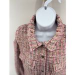 Avec Les Filles Long Pink Shacket Spring Pinks Womens Size Large Tweed Pockets Photo 6