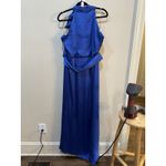 Sachin & Babi French Blue Kayla Halter Gown Size 18 Bow Belted Maxi Photo 4