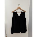 Ramy Brook Gigi Cold Shoulder Black Silk Top Size Large V Neck Long Sleeve Photo 1