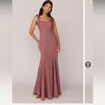 REVELRY nicole Crepe Dress nwt 260$ mauve bow formal party gown evening wedding Pink Size 2 Photo 5