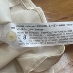 ZARA  Satin Cream button down crop shirt top blouse Sz XL New Photo 7