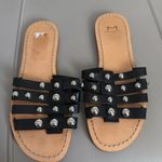 Marc Fisher Pacca Black Studded Leather Slide Sandals Size 6.5 Photo 1
