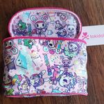 Tokidoki Pink Japanese Sakura Floral Fuji Zippered Cosmetic Bag Photo 0