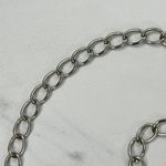 Rhinestone Heart Flower Chain Belt Y2K Silver Tone Metal Links OS ✨ Photo 14