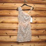 Mac Duggal 93552 Women ONE SHOULDER SHEER HAND BEADED MINI DRESS Photo 7