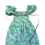 Hill House Home The Nap Dress Floral Puff Sleeve Smocked Square Neck M Blue Size M Photo 4