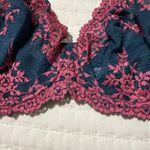 Wacoal 34DD Embrace Lace Blue Pink Floral Bra Underwire Unlined 65191 Photo 10